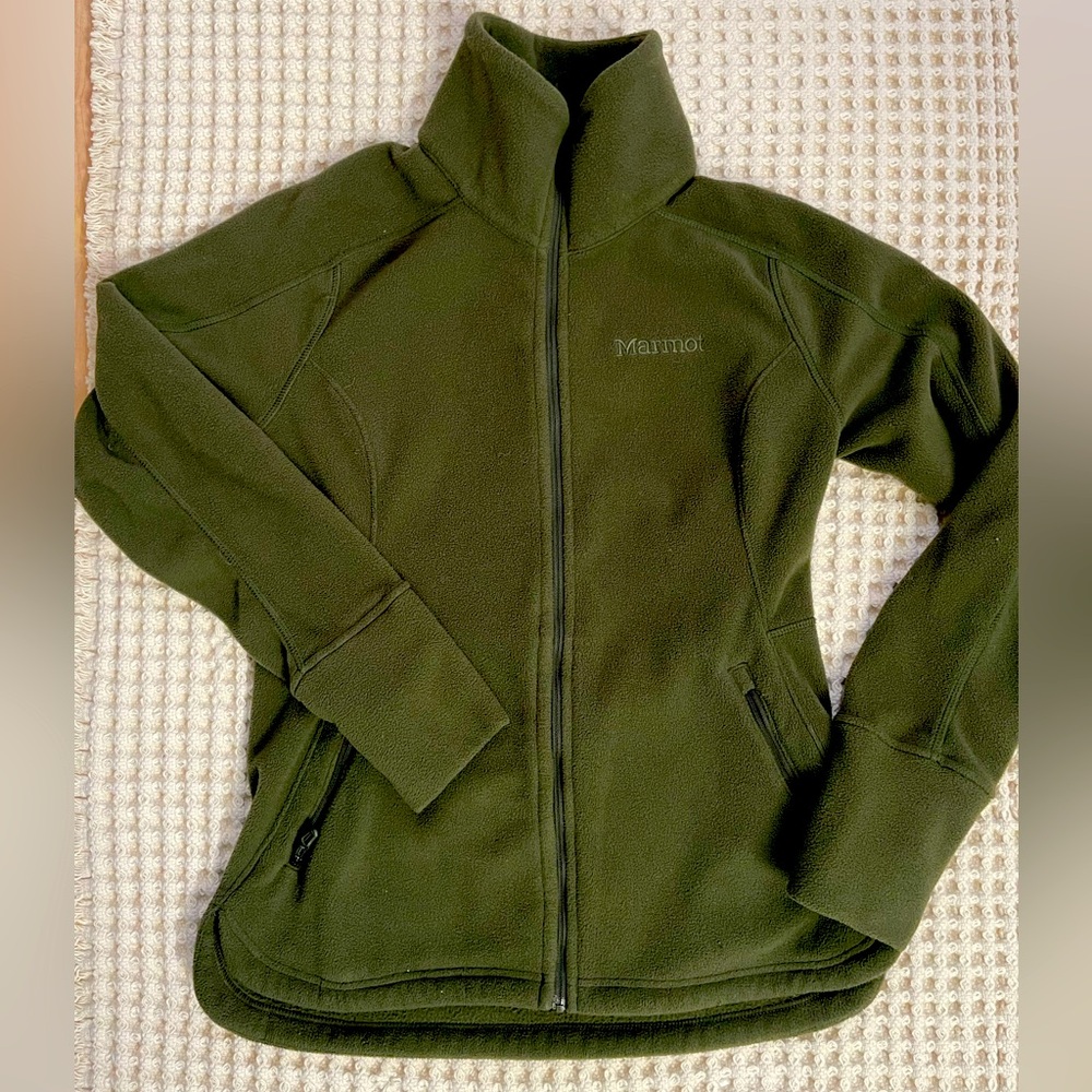 Marmot Olive Full-Zip Fleece Jacket